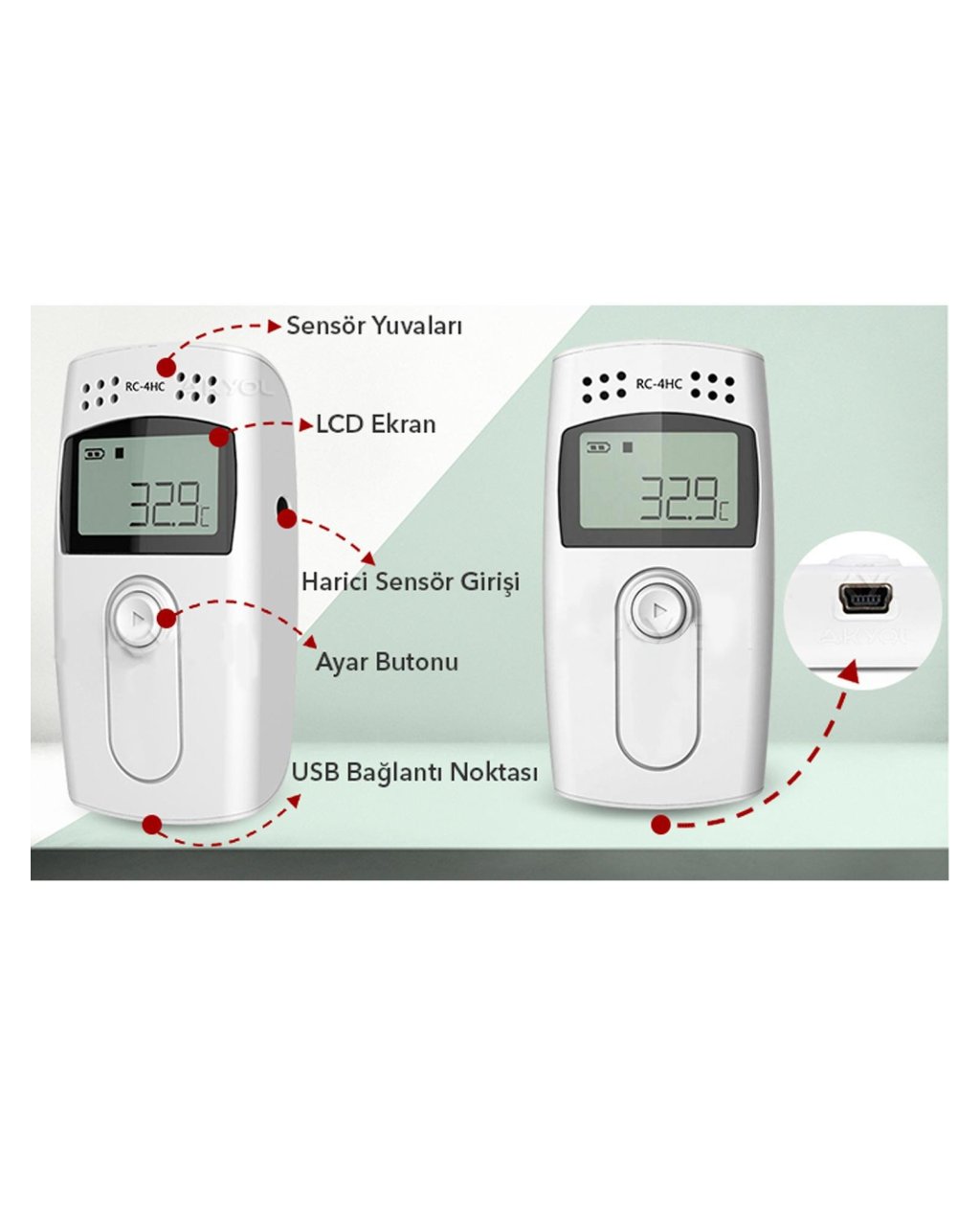 Sıcaklık ve Nem Kayıt Cihazı Datalogger