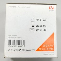 0.5 X 16 mm 25G 5/8 Pembe Steril Enjektör İğnesi (100 Adet)