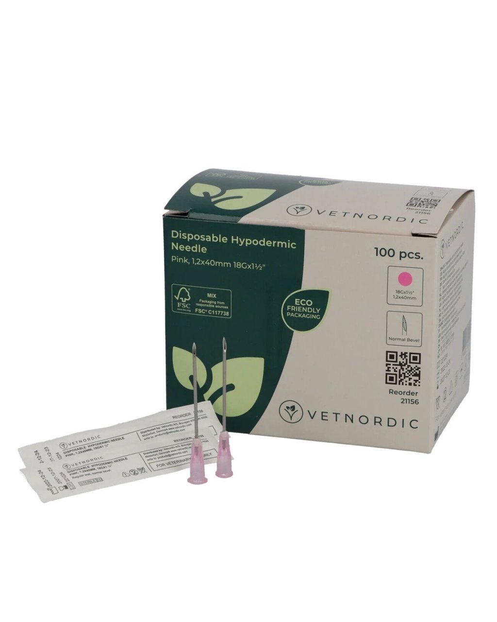 Enjektör İğnesi (18G x 1½) 1,2x40 mm (100 Adet) Pembe