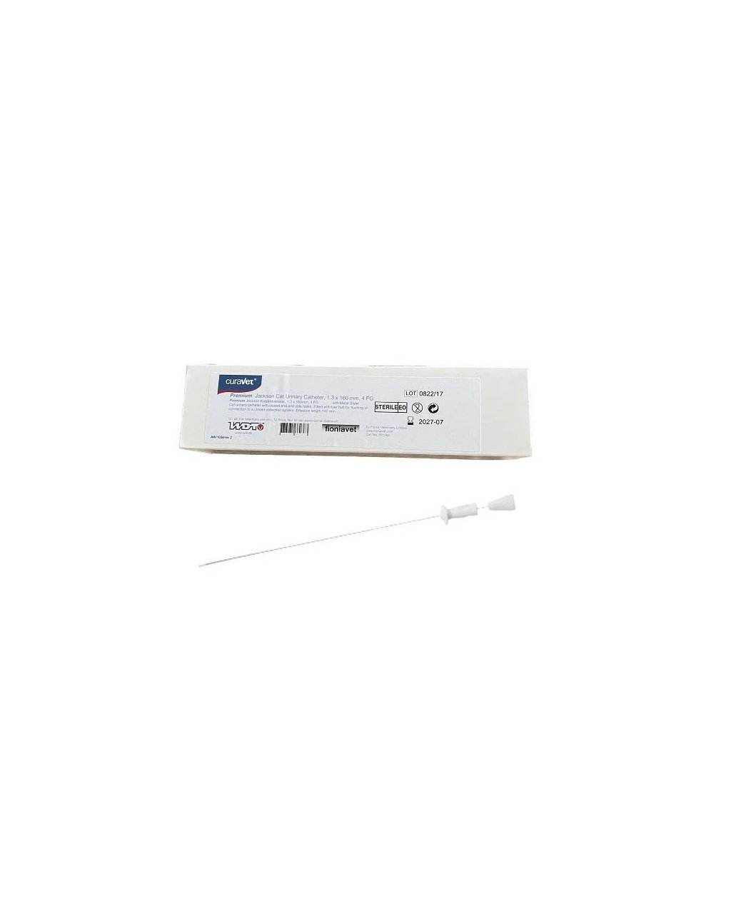 Curavet Steril Kedi İdrar Sondası 1.3x160 mm Mandrenli ( 12'li Paket ) Curavet Steril Kedi İdrar Sondası 1.3x160 mm Mandrenli ( 12'li Paket )
