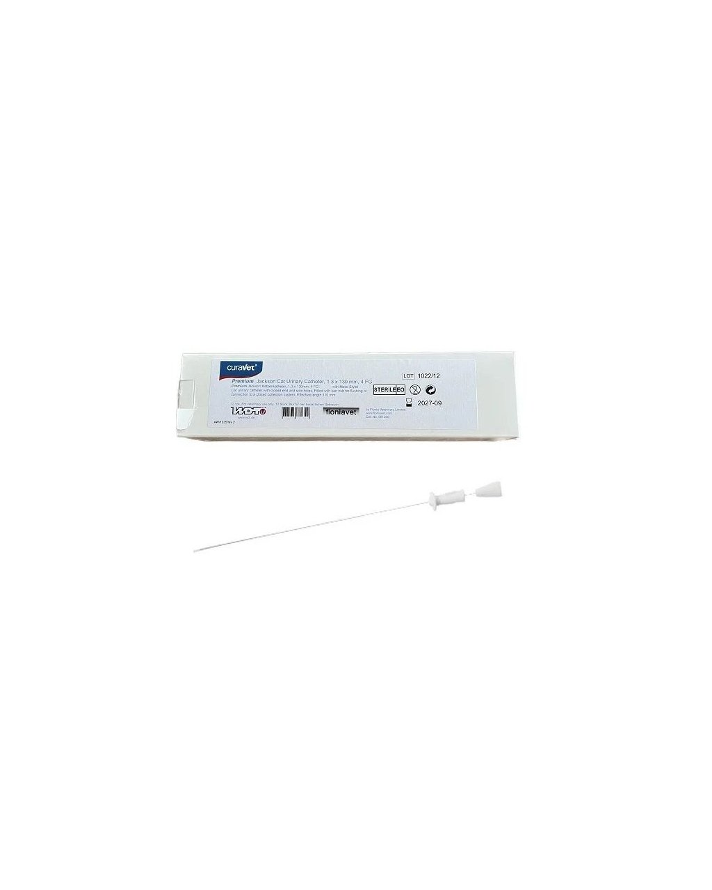 Curavet Steril Kedi İdrar Sondası 1.3x130 mm Mandrenli ( 12'li Paket ) Curavet Steril Kedi İdrar Sondası 1.3x130 mm Mandrenli ( 12'li Paket )