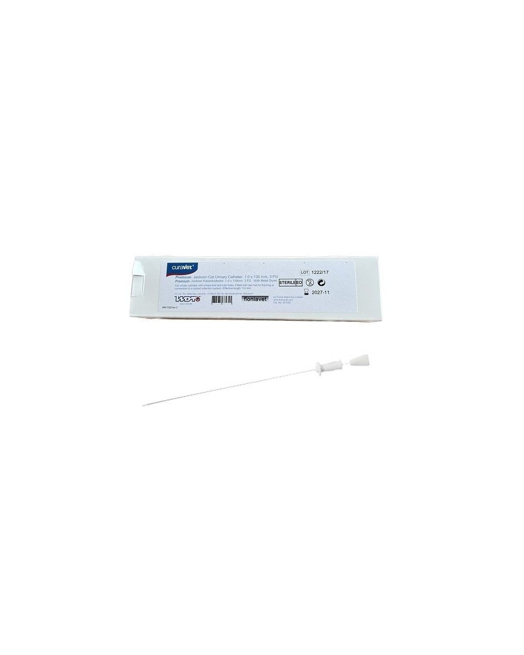 Curavet Steril Kedi İdrar Sondası 1.0x130 mm Mandrenli ( 12'li Paket ) Curavet Steril Kedi İdrar Sondası 1.0x130 mm Mandrenli ( 12'li Paket )