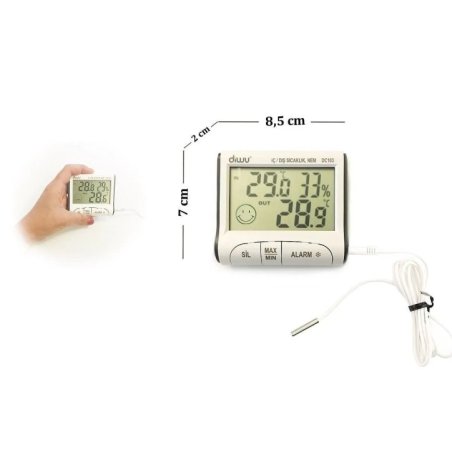 Termometre-Higrometre DC103 (Nem ve Sıcaklık Ölçer) Problu İç Dış Min Max