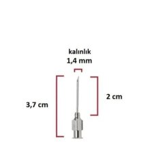 Çelik Enjektör İğnesi (17Gx3/4) 1.4 mm Çap, 2 cm Uzunluk