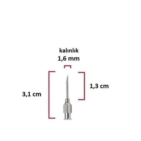 Çelik Enjektör İğnesi (16Gx1/2) 1.6 mm çap, 1.3 cm uzunluk