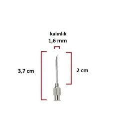 Çelik Enjektör İğnesi (16Gx3/4) 1.6 mm Çap, 2 cm Uzunluk