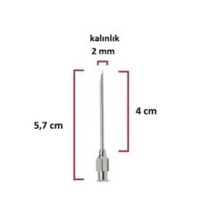 Çelik Enjektör İğnesi (14Gx1½) 2 mm Çap, 4 cm Uzunluk
