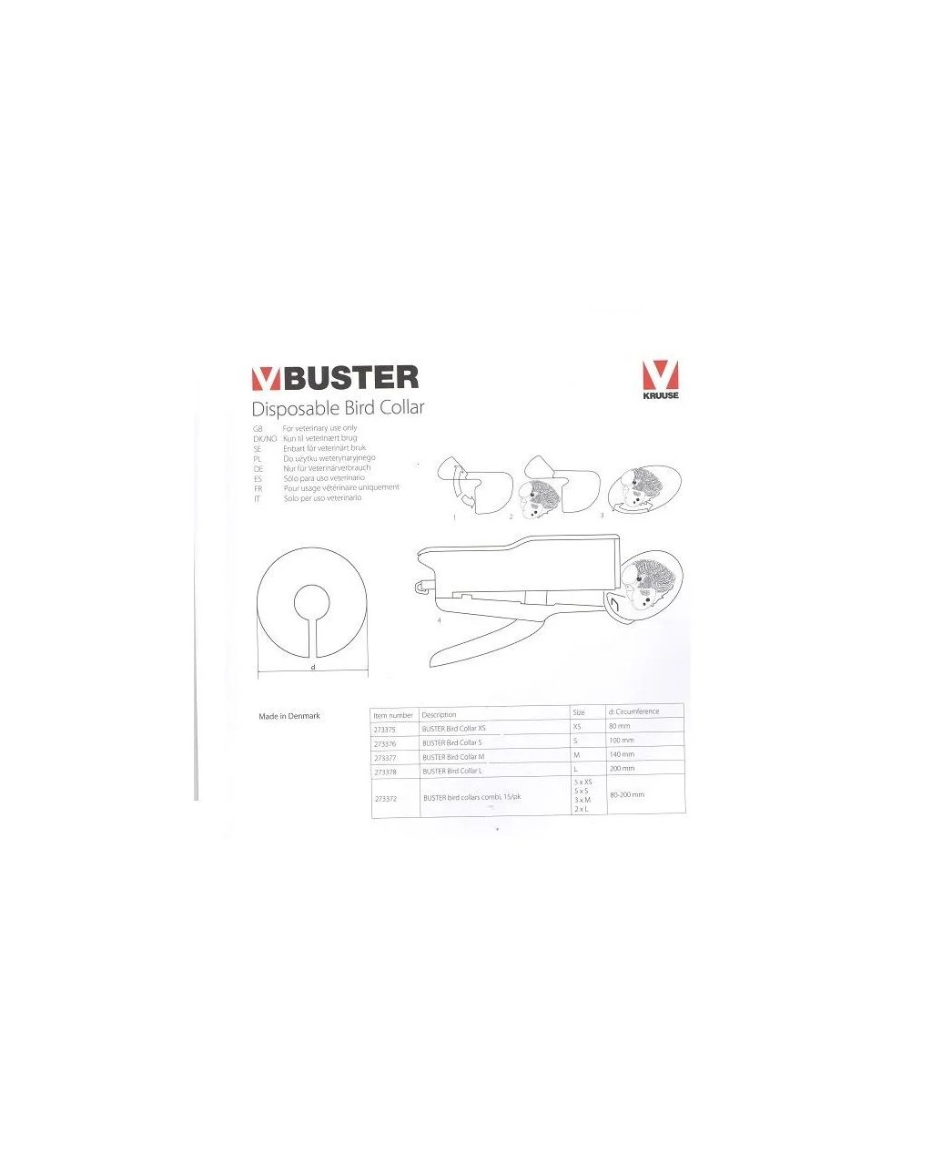 Buster Kuş Yakalığı 200 mm Large Buster Kuş Yakalığı 200 mm Large