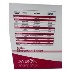 Efervit Efervesan Tablet | Hayvanlar İçin Elektrolit ve Vitamin Desteği 4x50 g