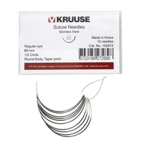 KRUUSE Sütür İğnesi 68 mm 1/2 Yuvarlak Regular Eye