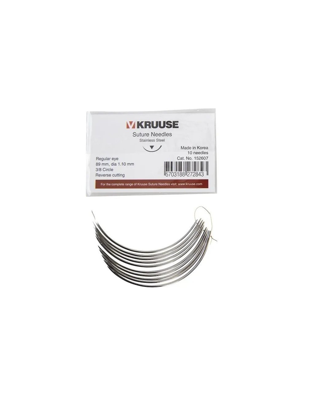 Sütür İğnesi Regular Eye 3/8 Keskin 89 mm x 1.1 mm 10/pk Sütür İğnesi Regular Eye 3/8 Keskin 89 mm x 1.1 mm 10/pk