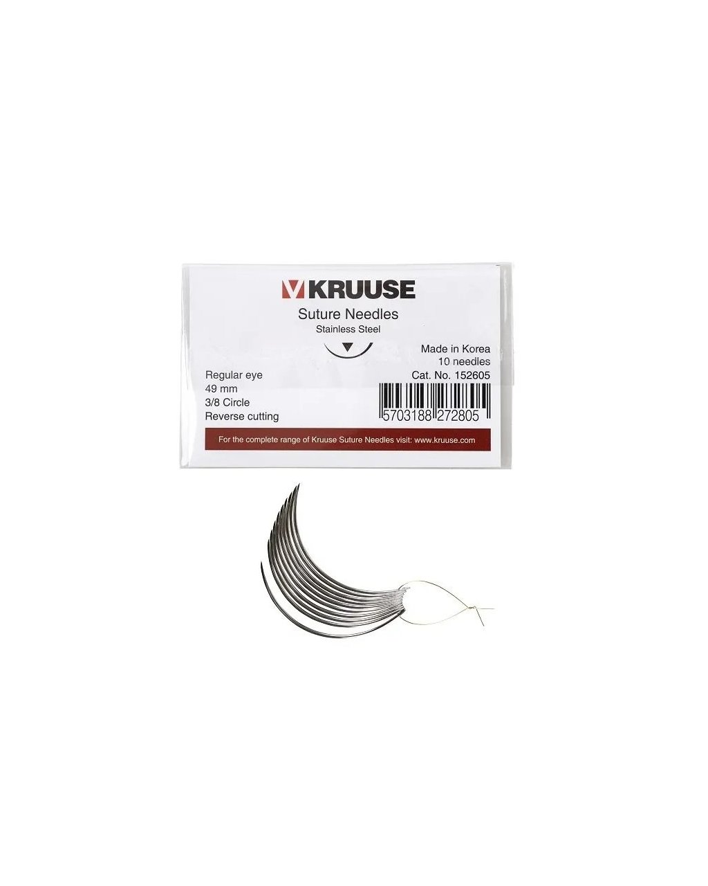 Sütür İğnesi Regular Eye 3/8 Keskin 49 mm 10/pk