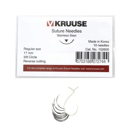 KRUUSE Sütür İğnesi 17 mm 3/8 Keskin Regular Eye