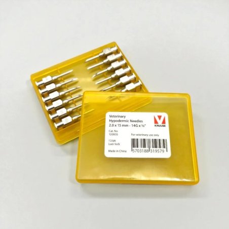 KRUUSE-VET Enjektör İğnesi 14G x 5/8 (2.0 x 15 mm) – 12 Adet