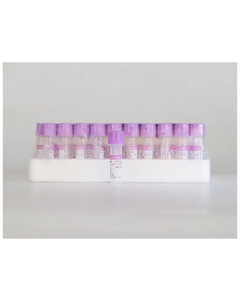 K2 Edtalı Tüp 0,5 ML (Pediatrik) (Mor Kapak) 50'li Paket