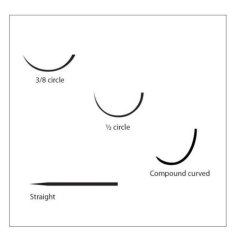 KRUUSE Veteriner Sütür İğnesi Spring Eye Düz Keskin 75 mm 10/pk