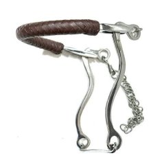 Atlar İçin Ağızsız Kontrol Sağlayan Metal Kollu Hackamore Sistemi