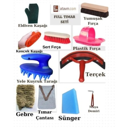 Çantalı Tam Donanımlı At Tımar ve Bakım Seti Profesyonel Ekipmanlar