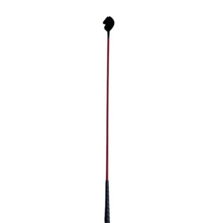 70 cm Kırmızı Gövdeli At Başlı Dayanıklı Binicilik Kamçısı